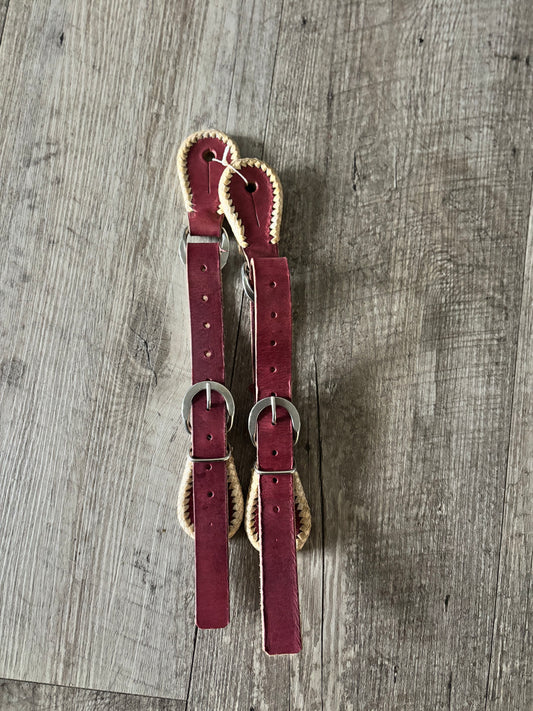 Handmade leather spur strap for bull riding